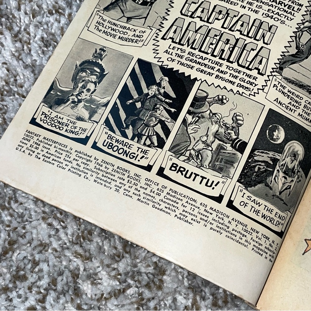 VINTAGE 1966 MARVEL FANTASY MASTERPIECES Captain America Comic #3 - Picture 5 of 10